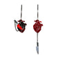 Earrings cut in heart