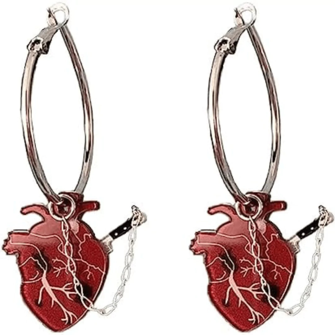 Earrings cut in heart